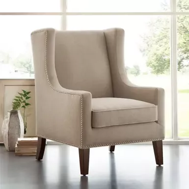 image of Linen Barton Wing Chair with sku:fpf18-0078-olliix
