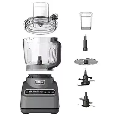 Ninja - Professional Food Processor, 1000 Peak Watts, 9-Cup Capacity, Auto-iQ Preset Programs - Silver