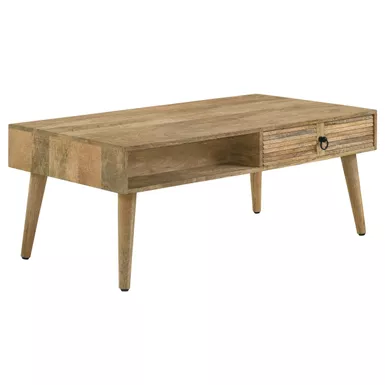 Zabel Rectangular 1-drawer Coffee Table Natural