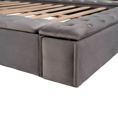 Rent To Own Merax Upholstery Platform Bed With Storage Space On Both ...