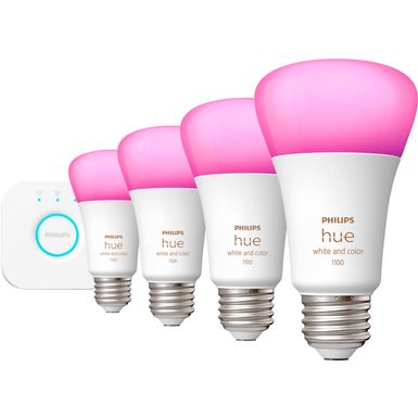 image of Philips - Hue 75W A19 Smart LED Starter Kit - White and Color Ambiance with sku:bb21806562-6472224-bestbuy-philips