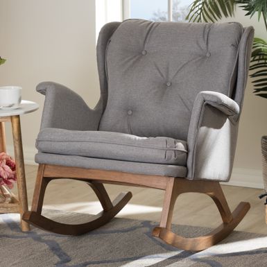 image of Mid-century Fabric Rocking Chair by Baxton Studio with sku:mznoaxvxjh4fqfgb2rnrdgstd8mu7mbs-overstock