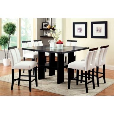 image of Furniture of America Jalen 9 Piece Counter Height LED Dining Set with sku:qmvst4ngci5ea6poeh5xyqstd8mu7mbs-fur-ovr