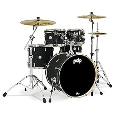 image of Pacific Drums & Percussion Drum Set Concept Maple 5-Piece, Satin Black Shell Pack (PDCM2215BK) with sku:b086rgs2f5-amazon