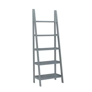 image of Alexan Ladder Bookshelf Grey with sku:lfxs1297-linon