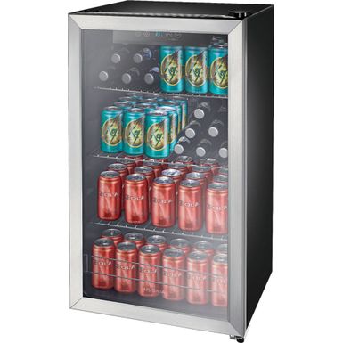 image of Insignia - 115-Can Beverage Cooler - Stainless steel with sku:bb20938987-6191309-bestbuy-insignia