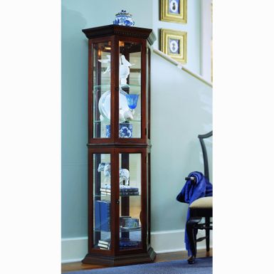 Rent To Own Brown Canted Front Curio Cabinet Curio Cabinet