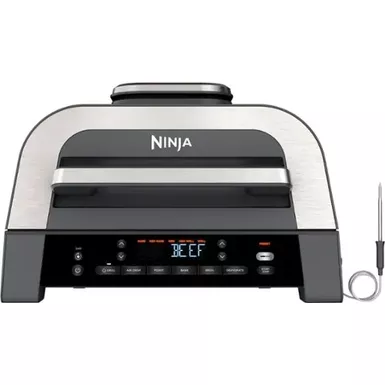 image of Ninja - Foodi Smart XL 6-in-1 Countertop Indoor Grill with Smart Cook System, 4-quart Air Fryer - Dark Grey/Stainless with sku:bb22014830-bestbuy