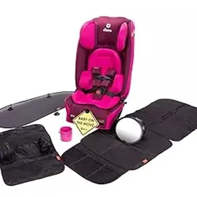 image of Diono Radian 3RXT Bonus Pack,4-in-1 Convertible Car Seat,Extended Rear and Forward Facing,10 Years 1 Car Seat,Slim Fit 3 Across,with 6 Accessories Inc. Baby Car Mirror,Car Seat Protector,Purple with sku:b0b6gjh13z-amazon