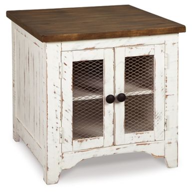 image of White/Brown Wystfield Rectangular End Table with sku:t459-3-ashley