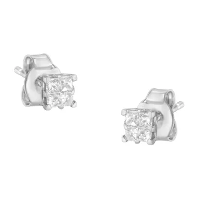 10K White Gold 1/4ct TDW Diamond Composite Stud Earring (H-I,I1-I2)