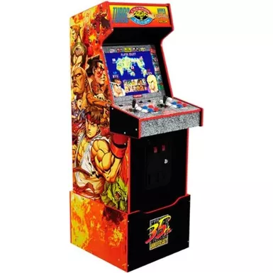 image of Arcade1Up - Capcom Street Fighter II: Champion Turbo Legacy Edition Arcade with Riser & Lit Marquee - Multi with sku:bb22044596-bestbuy