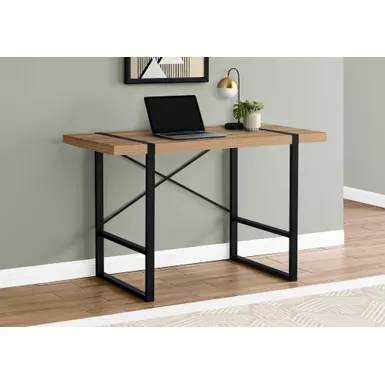 Computer Desk/ Home Office/ Laptop/ 48"L/ Work/ Metal/ Laminate/ Brown/ Black/ Contemporary/ Modern