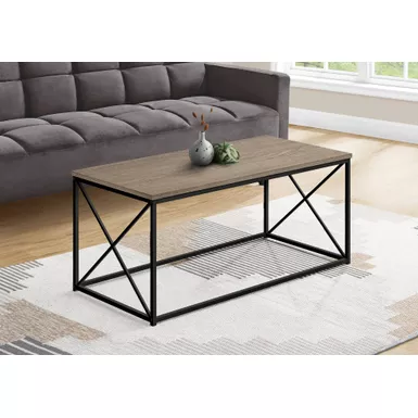 image of Coffee Table/ Accent/ Cocktail/ Rectangular/ Living Room/ 40"L/ Metal/ Laminate/ Brown/ Black/ Contemporary/ Modern with sku:i-3786-monarch