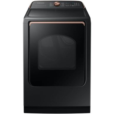 image of Samsung DVE55A7700V / DVE55A7700V/A37.4 Cu. Ft. Brushed Black Smart HE Top Load Steam Dryer with sku:dve55a7700bk-dve55a7700v/a3-abt