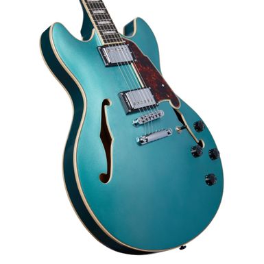 D'Angelico Premier DC Semi-Hollow Electric Guitar w/ Stop-Bar Tailpiece - Ocean Turquoise - Blue