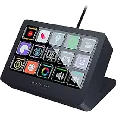 image of Razer Stream Controller X: All-in-One Keypad for Streaming - 15 Switchblade Buttons - Multi-Link Macros - Swappable Magnetic Faceplate - Designed for PC & Mac Compatibility with sku:bb22089156-bestbuy