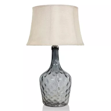 Contemporary Glass Hand Blown Table Lamp in Gray