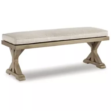 image of Beige Beachcroft Bench with Cushion with sku:p791-600-ashley