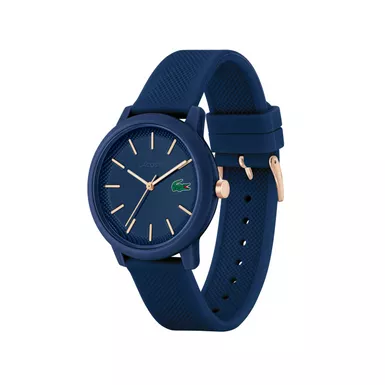 Lacoste - Mens 12.12 Gold & Navy Silicone Strap Watch Navy