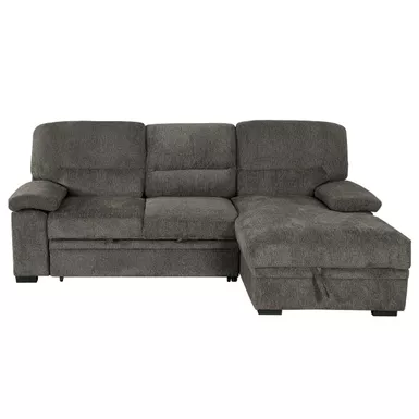 image of Jordan 93 in. Brown Right Facing L Shaped Sleeper Sectional with Storage with sku:58564-primo