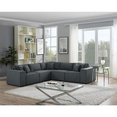 image of Copper Grove Ede Dark Grey Linen Modular Sectional Sofa - Reversible with sku:2twn8sefxxteidg-mibjqwstd8mu7mbs-overstock
