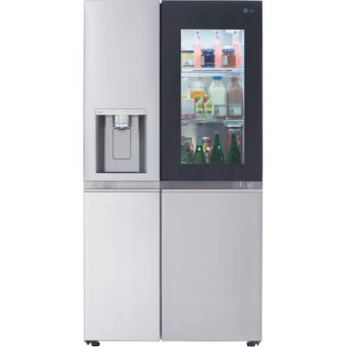Front Zoom. LG - 27 Cu. Ft. Side-by-Side Smart Refrigerator with Craft Ice and InstaView - Stainless steel