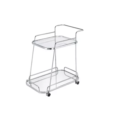 ACME Aegis Serving Cart, Clear Glass & Chrome Finish