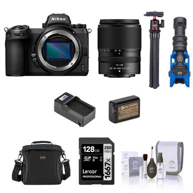 Nikon Z 30 DX-Format Mirrorless Camera Body with NIKKOR Z DX 18-140mm f/3.5-6.3 VR Lens Bundle with 128GB Memory Card, Bag, Microphone, Tripod, Battery, Charger, 62mm Filter Kit, Cleaning Kit