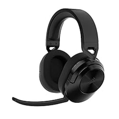 Corsair HS55 Wireless CORE Gaming Headset - Low-Latency 2.4Ghz, Up to 50ft Bluetooth Range, Lightweight Construction, Tempest 3D AudioTech Support on PS5, Omni-Directional Microphone - Black