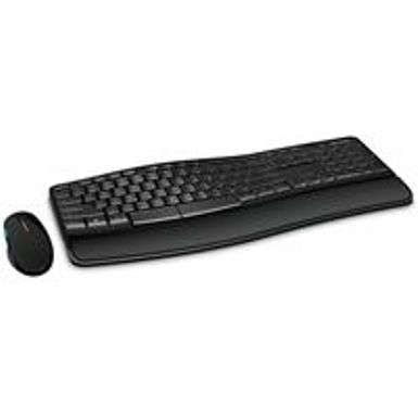 image of Microsoft - L3V-00001 Ergonomic Full-size Wireless Sculpt Comfort Desktop USB Keyboard and Mouse - Black with sku:bb19272286-1818015-bestbuy-microsoft
