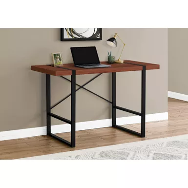 Computer Desk/ Home Office/ Laptop/ 48"L/ Work/ Metal/ Laminate/ Brown/ Black/ Contemporary/ Modern