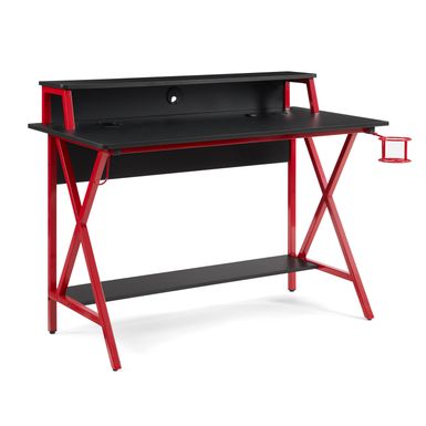 image of Paladin LED Gaming Desk Red with sku:lfxs1291-linon