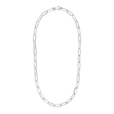 Sterling Silver Paperclip Chain Necklace (18 Inch)