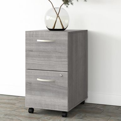 image of Studio A 2 Drawer Mobile File Cabinet by Bush Business Furniture - Platinum Gray with sku:98_h81ounrglcq97zz8xywstd8mu7mbs-bus-ovr