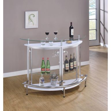 image of 2-tier Bar Unit White and Chrome with sku:101066-coaster