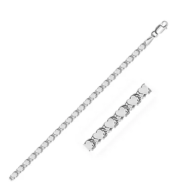 image of 2.9mm 14k White Gold Heart Anklet (10 Inch) with sku:d28798962-10-rcj