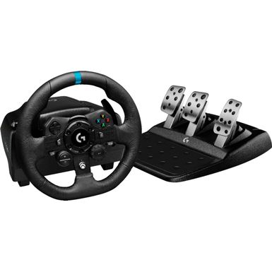 image of Logitech - G923 Racing Wheel and Pedals for Xbox One and PC - Black with sku:bb21395565-6423201-bestbuy-logitech