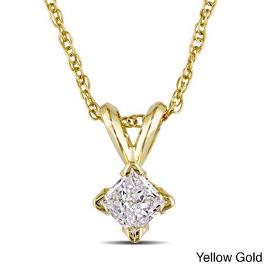 image of Miadora 14k Gold 1/4ct TDW Diamond Solitaire Necklace - Yellow Gold with sku:doxrwh3inoxkix4vsj5lzqstd8mu7mbs-307-ovr