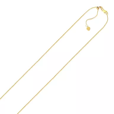 10k Yellow Gold Adjustable Cable Chain 0.9mm (22 Inch)