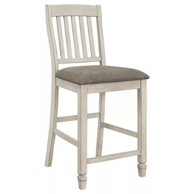 image of Sarasota Slat Back Counter Height Chairs Grey and Rustic Cream (Set of 2) with sku:192819-coaster