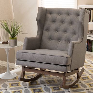 image of Taylor & Olive Higgins Contemporary Grey Fabric Rocking Chair - Rocking Chair-Grey with sku:rur5xzipnuhwqqkadv081wstd8mu7mbs-overstock