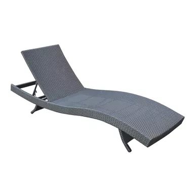 image of Cabana Outdoor Adjustable Wicker Chaise Lounge Chair with sku:lccalobl-armen