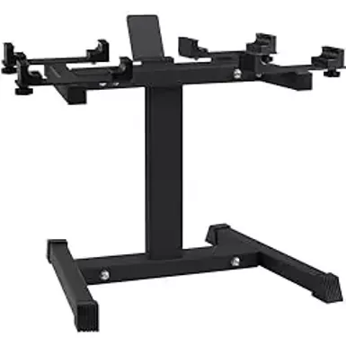 VEVOR Adjustable Dumbbell Stand, 300LBS Max Weight capacity Home Fitness Rack and Stand with Media Rack, Safe and Convenient Dumbbell Weight Holder, Perfect for Home Gym Strength Training