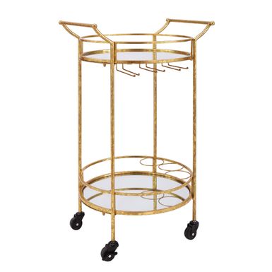 image of Sofkee Round Bar Cart Gold with sku:lfxs1562-linon