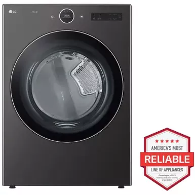 image of LG - 7.4 Cu. Ft. Stackable Smart Electric Dryer with TurboSteam - Black Steel with sku:bb22014835-bestbuy