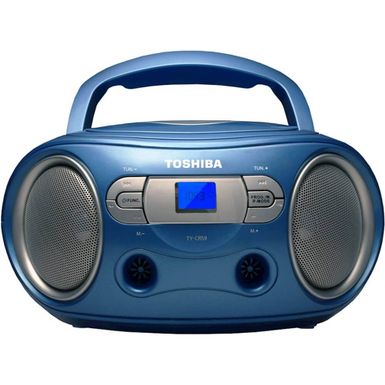 image of Toshiba Portable CD Boombox with AM/FM Radio - Blue with sku:tycrs9blue-electronicexpress