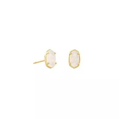 image of Kendra Scott Emilie Stud Earrings (Gold/Iridescent Drusy) with sku:4217718141|gold|iridescent-drus-corporatesignature