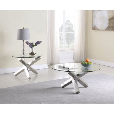 image of Somette 35" Round Glass Top Cocktail Table - Clear - Glass with sku:_cr_xlrl6jh0lla9x2edeqstd8mu7mbs-overstock