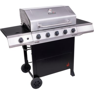 image of Char-Broil Performance Series 5-Burner Gas Grill with Cabinet - Stainless Steel and Black with sku:bb21727780-6456898-bestbuy-charbroil